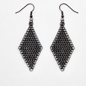 Micro Mesh Ear Rings in Black