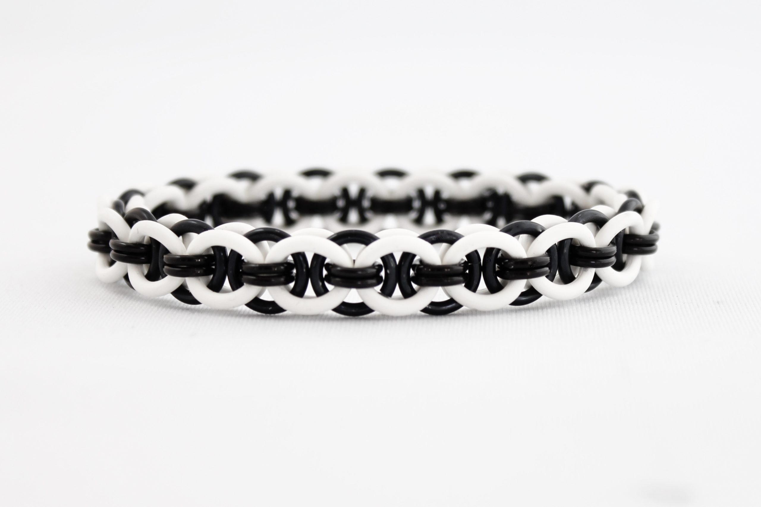 The Helm Stretch Bracelet in White + Black