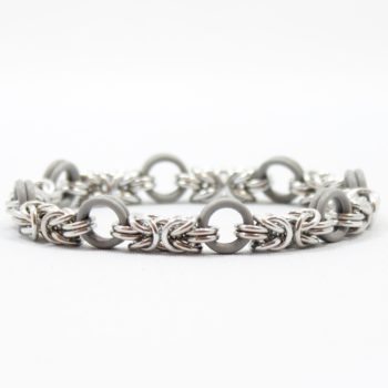 The Byz Stretch Bracelet in Grey + Silver