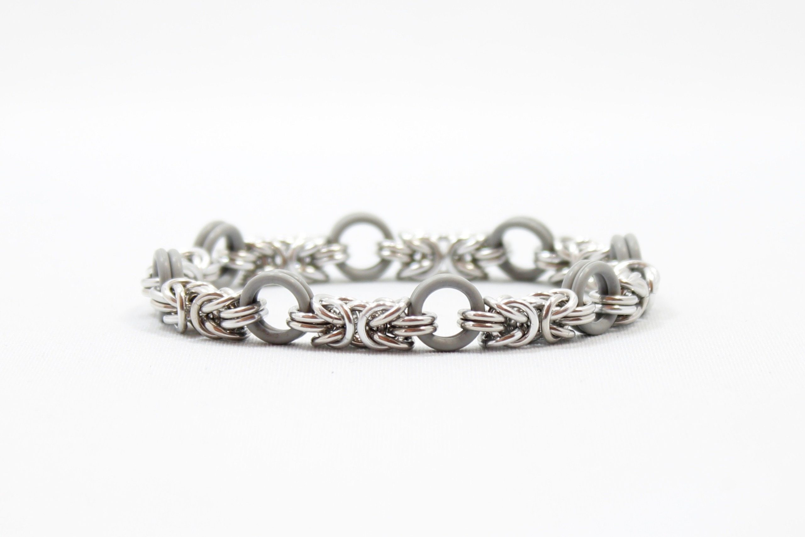 The Byz Stretch Bracelet in Grey + Silver