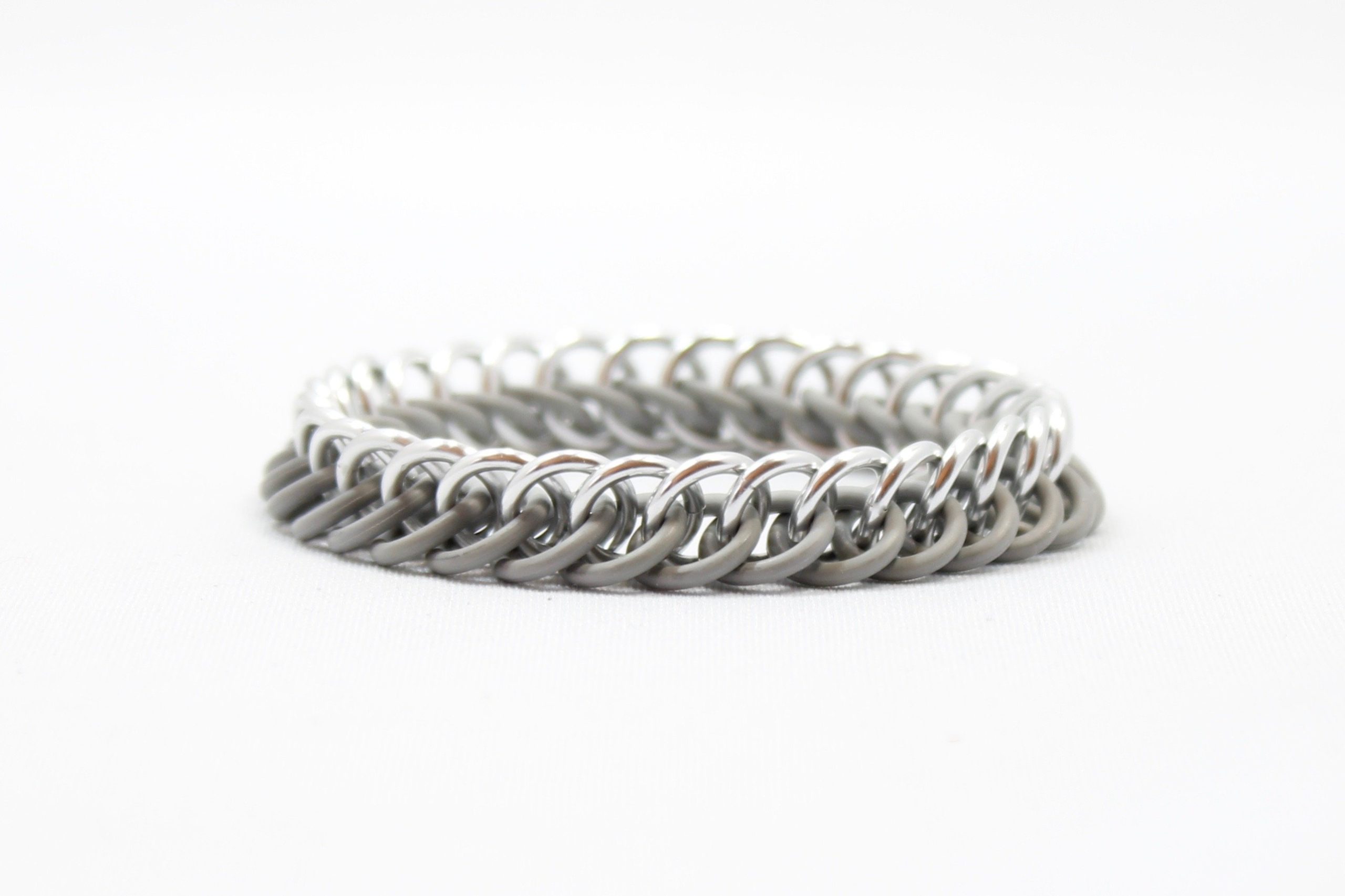 The Persian Stretch Bracelet in Grey + Silver