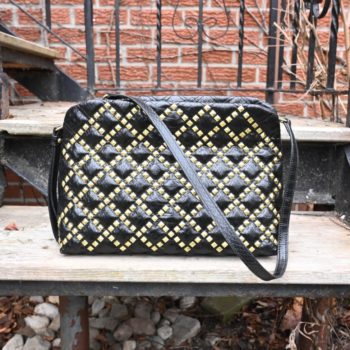 Black & Gold Accent Leather Purse