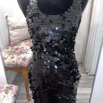 Club Monaco Black Sequin Sleeveless Dress