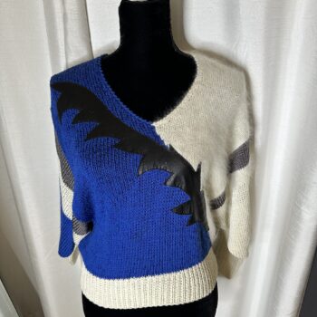 NANELL VINTAGE BLUE AND CREAM SWEATER