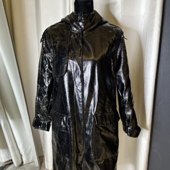 LONG HOODED LEATHER JACKET