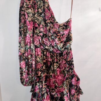 Hemant & Nandita One Shoulder Floral Dress
