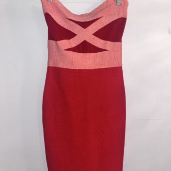 Guess Red and Pink Strapless Dress